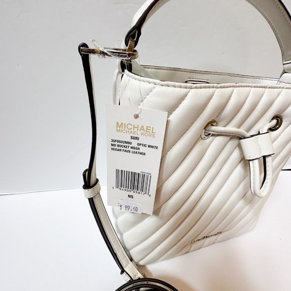 Michael Kors Suri Medium Top Handle Shoulder Crossbody Bag Optic White - Picture 14 of 14